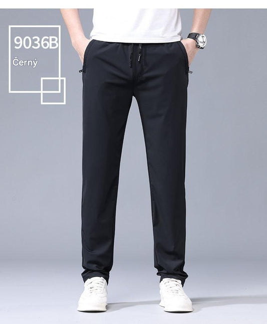 🔥【40-115 kg】2025 nové podzimní elastické kalhoty z ledového hedvábí