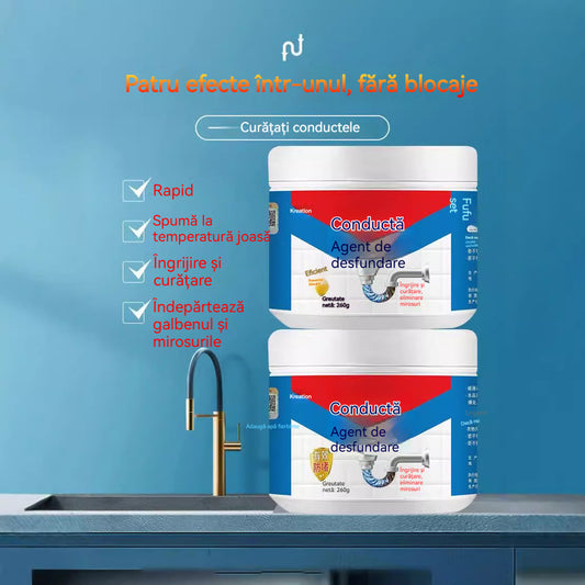 👍💦Instrument puternic pentru desfundarea țevilor | Dizolvă cu ușurință blocajele de ulei, toalete și bucătării! Deodorizează dintr-o singură mișcare!