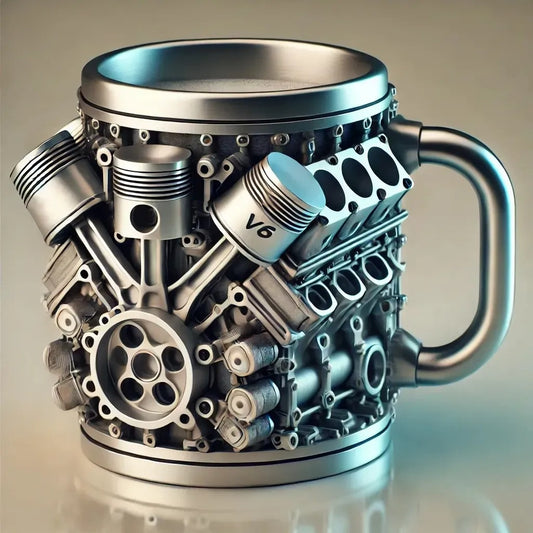 🎁⚙️ Ceașcă de cafea mecanică 3D din oțel inoxidabil V6V8
