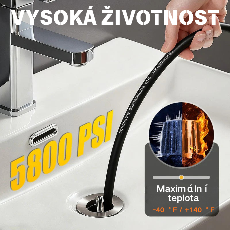 🔗Nástroj na čištění odpadů pro připojení myčky aut 🚰Čistič odpadů v koupelně/kuchyni 🧹Vysokotlaký proud vody pro rychlé uvolnění, odolný vůči vysokému tlaku a těsný💧Nezbytnost do každé domácnosti