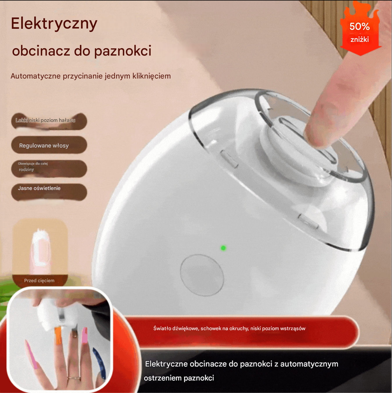 💅 ✨ Automatyczny pilnik do paznokci, bezpieczna i delikatna pielęgnacja paznokci 👶🔧
