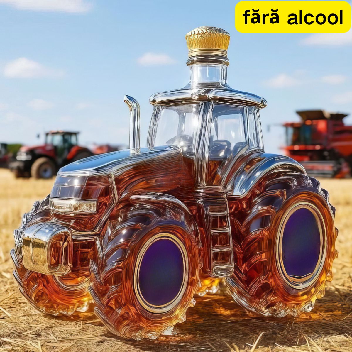 🎁🚜Retro fľaša farmárskeho traktora, kreatívna zapečatená ozdoba na fľašu whisky (nealkoholická)