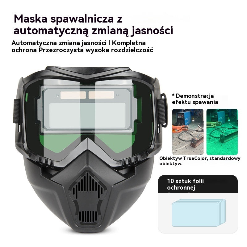 🔥😎W pełni automatyczny hełm spawalniczy z maską ochronną montowaną na głowie i funkcją zmiany światła dla spawaczy