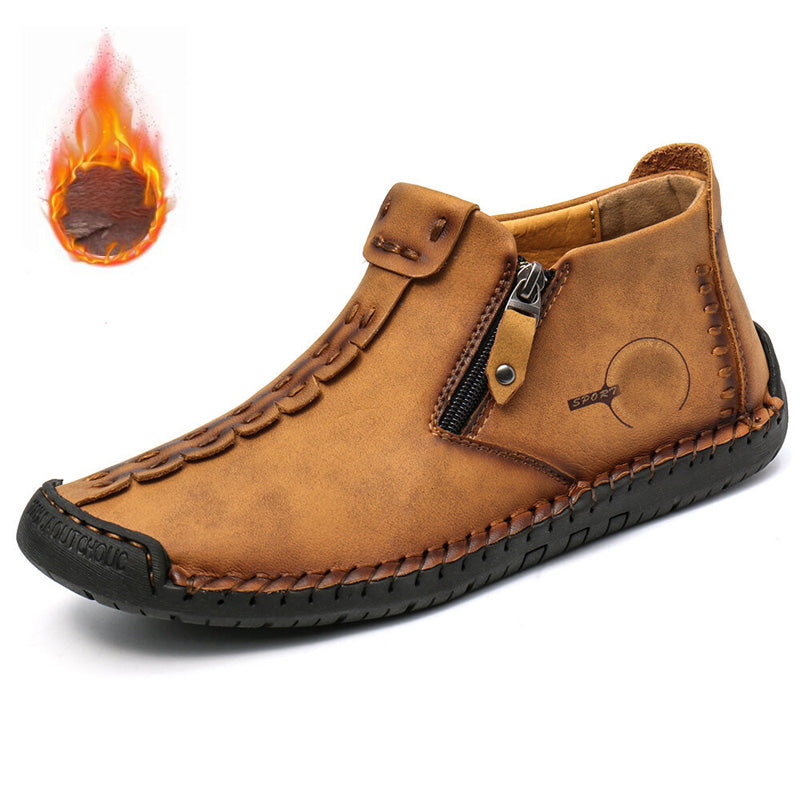 📍🥾Moški jesensko-zimski martin škornji, nova kolekcija, z zadrgo v večjih številkah, za prosti čas na prostem, ročno šivani