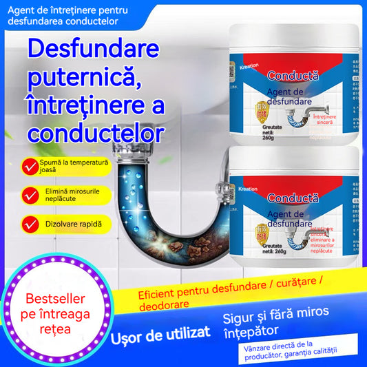 👍💦Instrument puternic pentru desfundarea țevilor | Dizolvă cu ușurință blocajele de ulei, toalete și bucătării! Deodorizează dintr-o singură mișcare!