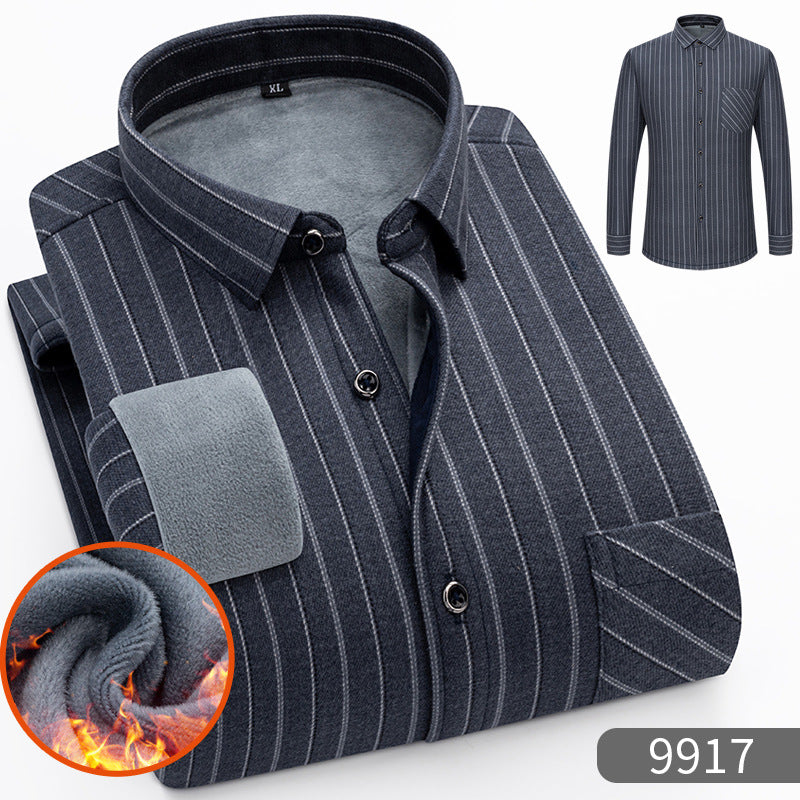 🔥 👔【L-5XL】Topla poslovna košulja s dugim rukavima za jesen i zimu