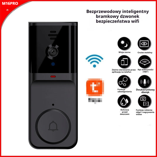 🔥Bezprzewodowa kamera dzwonka: 1080P, kąt widzenia 170°, ekran 4,3 cala, wodoodporność IPX65, tryb nocny