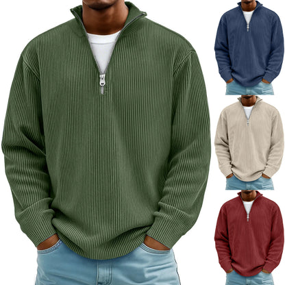 🔥😎【Nowość 2026✨】【S-5XL】Nowa męska bluza z kołnierzykiem stójkowym, swobodny sweter