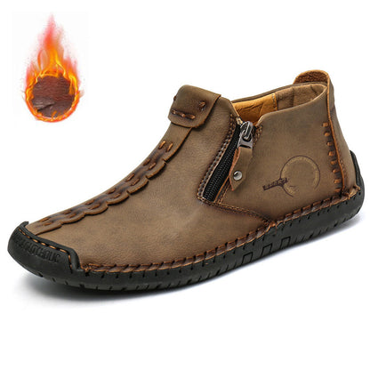 📍🥾Moški jesensko-zimski martin škornji, nova kolekcija, z zadrgo v večjih številkah, za prosti čas na prostem, ročno šivani