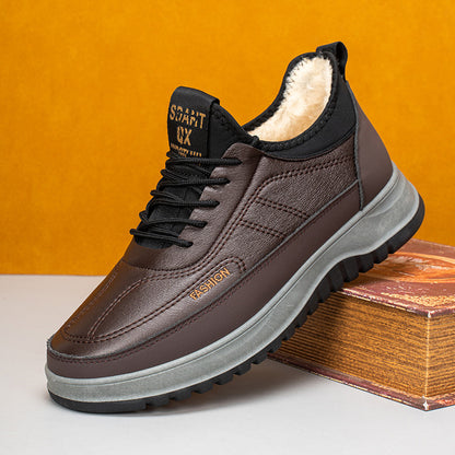 ⛄🥾【39-45】Męskie zimowe buty sportowe do rekreacji, ze skóry naturalnej, wodoodporne, z miękką podeszwą i aksamitem