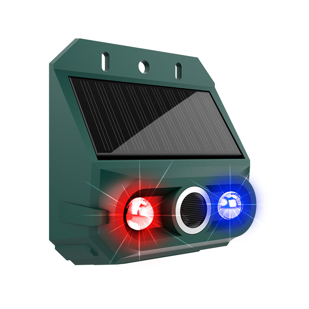 【Cumpărați 1 și primiți 1 gratuit】Repelent solar cu ultrasunete pentru animale pentru exterior Repelent pentru păsări cu lumină infraroșu intermitent cu LED roșu și albastru