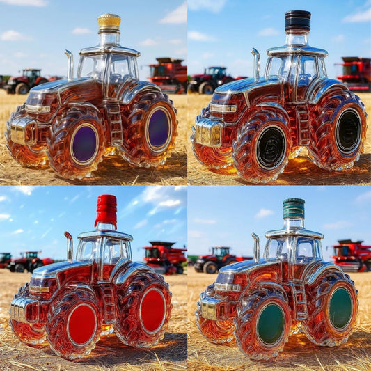 🎁🚜Retro fľaša farmárskeho traktora, kreatívna zapečatená ozdoba na fľašu whisky (nealkoholická)