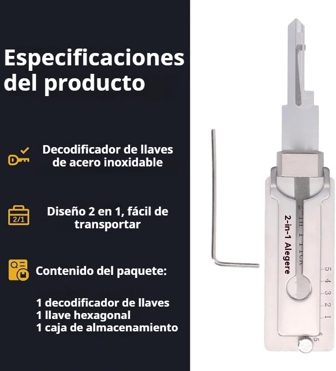 🔑🔥Decodificador de llaves de acero inoxidable