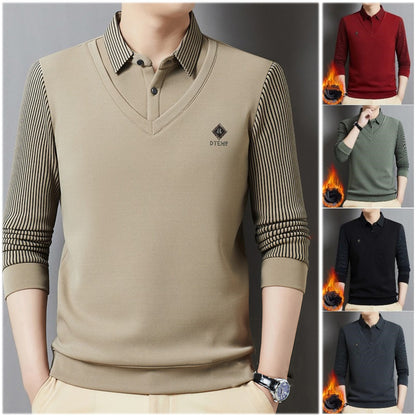 🔥【M-4XL】Moška vrhunska dvodelna topla majica iz kašmirja vse v enem