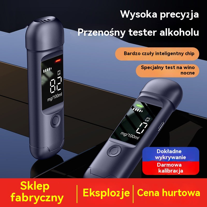 🍷 Wysokiej precyzji przenośny alkomat – zmierz poziom alkoholu we krwi przed prowadzeniem pojazdu