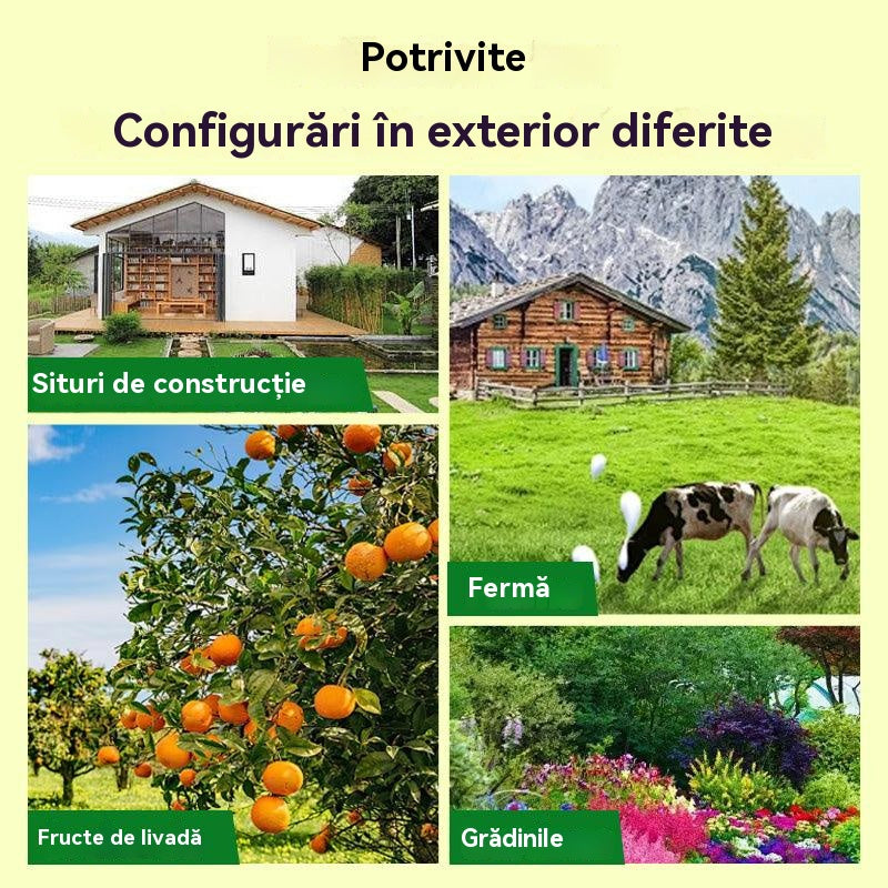 【Cumpărați 1 și primiți 1 gratuit】Repelent solar cu ultrasunete pentru animale pentru exterior Repelent pentru păsări cu lumină infraroșu intermitent cu LED roșu și albastru