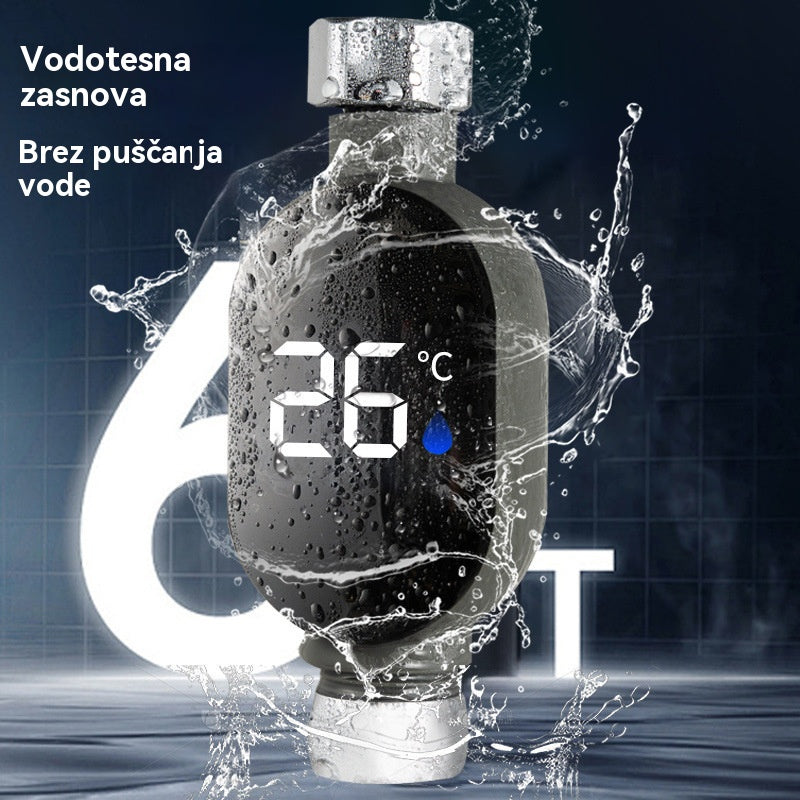 🔥🚿Wodoodporny termometr prysznicowy z wyświetlaczem LED (stopnie Celsjusza)🌡️Darmowy mały śrubokręt + para wodoodpornych uszczelek✅