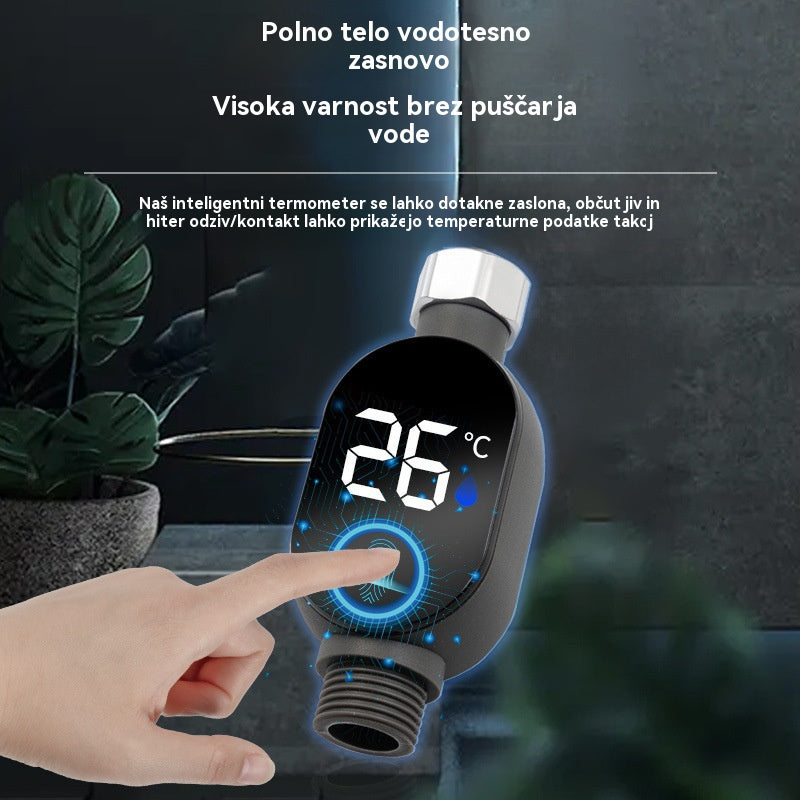 🔥🚿Wodoodporny termometr prysznicowy z wyświetlaczem LED (stopnie Celsjusza)🌡️Darmowy mały śrubokręt + para wodoodpornych uszczelek✅