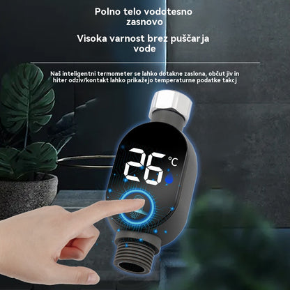 🔥🚿Wodoodporny termometr prysznicowy z wyświetlaczem LED (stopnie Celsjusza)🌡️Darmowy mały śrubokręt + para wodoodpornych uszczelek✅