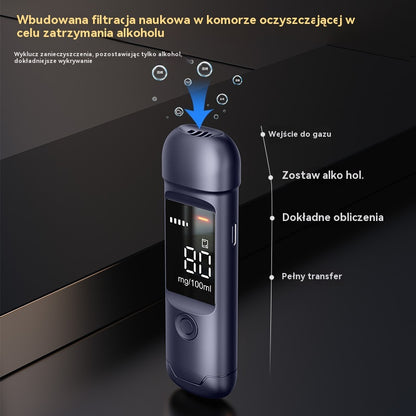 🍷 Wysokiej precyzji przenośny alkomat – zmierz poziom alkoholu we krwi przed prowadzeniem pojazdu