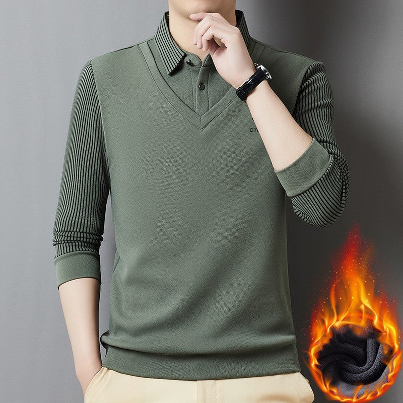 🔥【M-4XL】Moška vrhunska dvodelna topla majica iz kašmirja vse v enem