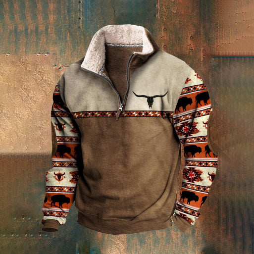 👕🔥【S-5XL】2025 Męski modny, jesienno-zimowy, ciepły sweter z długim rękawem i nadrukiem 3D