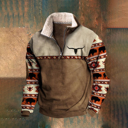 👕🔥【S-5XL】2025 Męski modny, jesienno-zimowy, ciepły sweter z długim rękawem i nadrukiem 3D