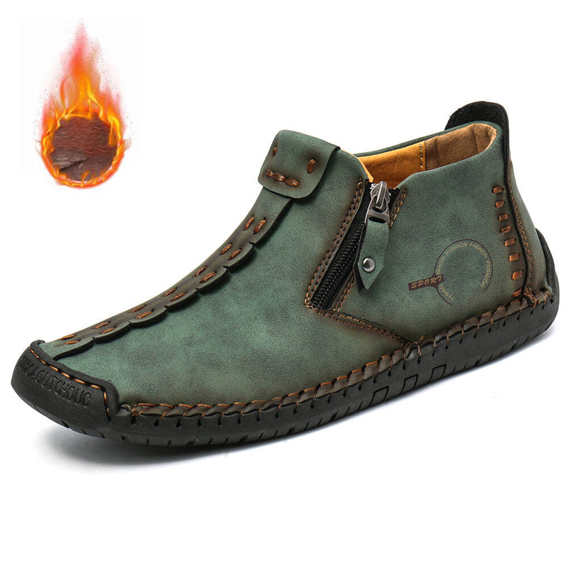 📍🥾Moški jesensko-zimski martin škornji, nova kolekcija, z zadrgo v večjih številkah, za prosti čas na prostem, ročno šivani