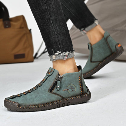 📍🥾Moški jesensko-zimski martin škornji, nova kolekcija, z zadrgo v večjih številkah, za prosti čas na prostem, ročno šivani