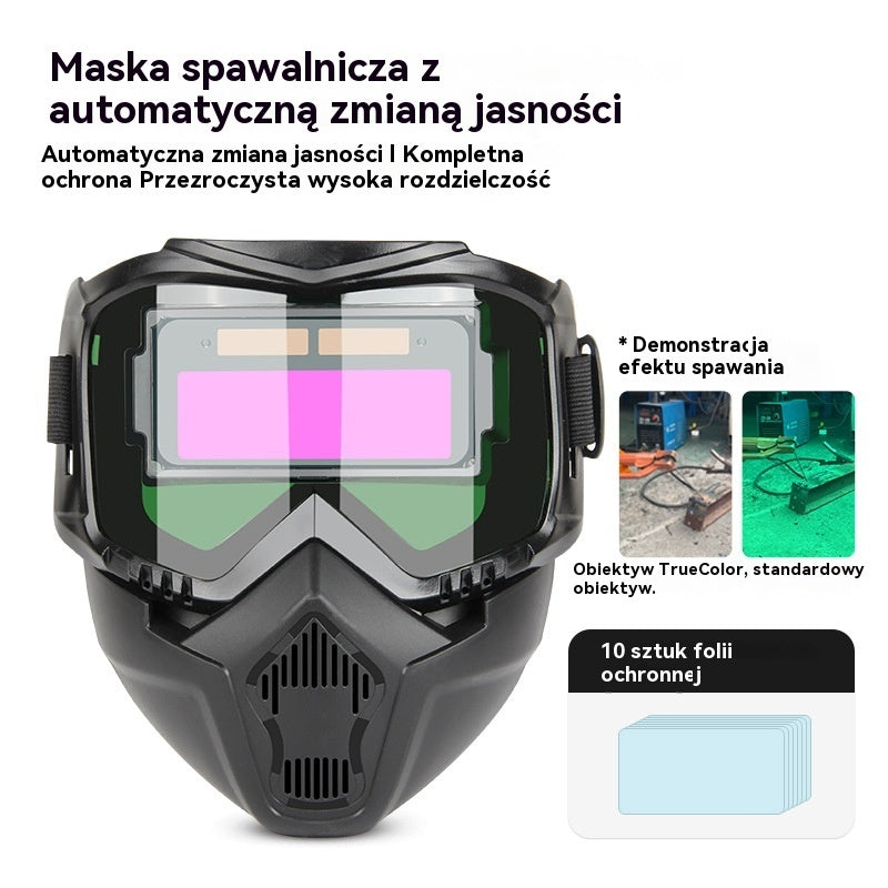 🔥😎W pełni automatyczny hełm spawalniczy z maską ochronną montowaną na głowie i funkcją zmiany światła dla spawaczy