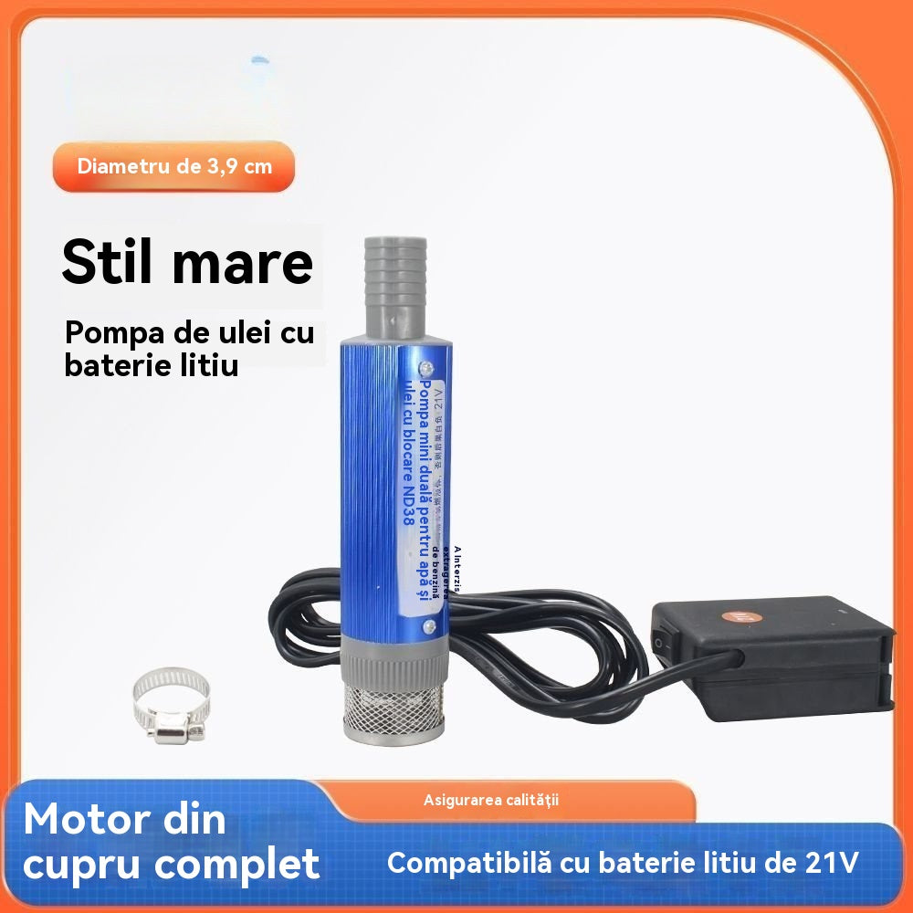 💥✅ Pompă de combustibil nouă echipată cu o baterie litiu de 21V – potrivită atât pentru utilizare cu ulei, cât și cu apă, baterie puternică, cu dublă utilizare!