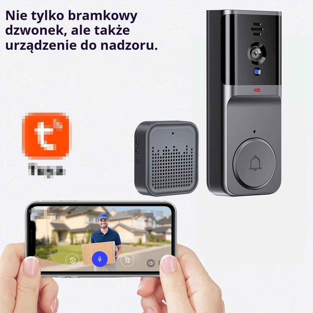 🔥Bezprzewodowa kamera dzwonka: 1080P, kąt widzenia 170°, ekran 4,3 cala, wodoodporność IPX65, tryb nocny