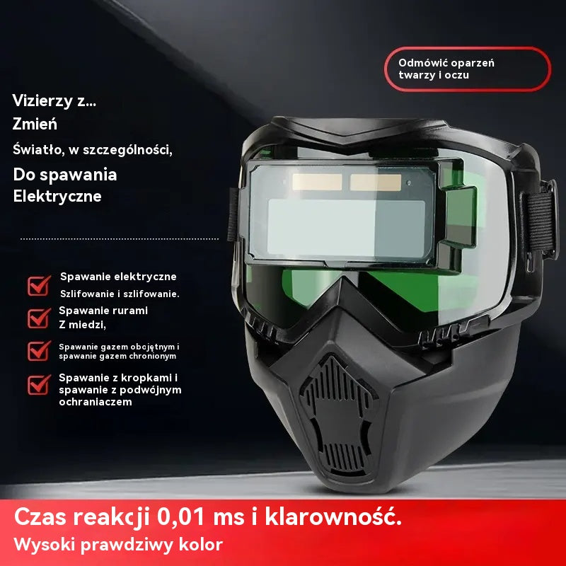 🔥😎W pełni automatyczny hełm spawalniczy z maską ochronną montowaną na głowie i funkcją zmiany światła dla spawaczy