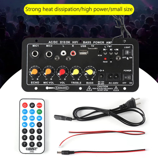 12V/24V Bluetooth DSP zesilovač s obrazovkou, TF/USB slot, pro automobilové systémy
