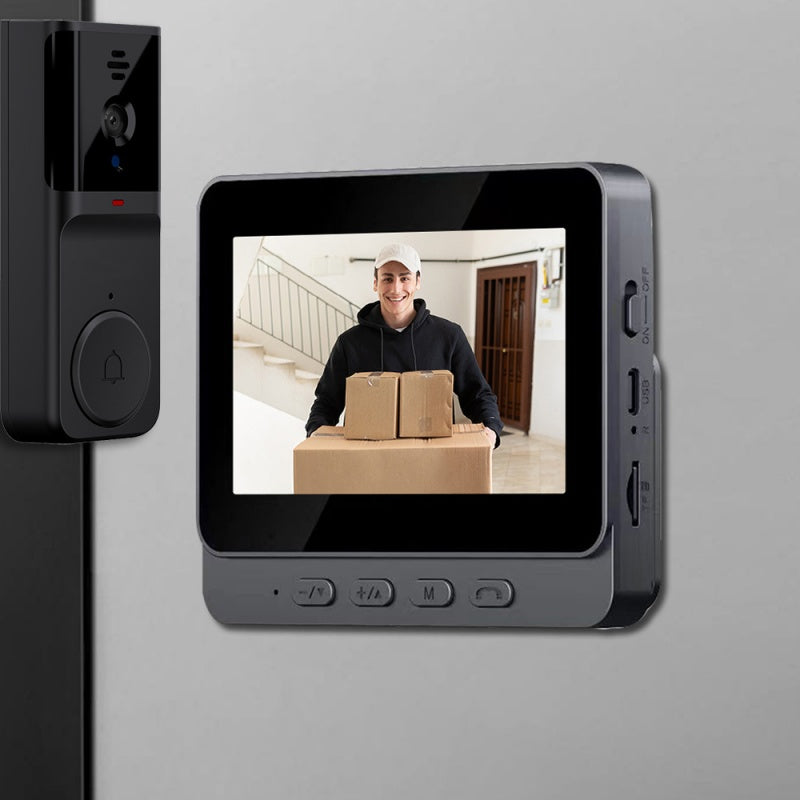 🔥 Bezprzewodowa kamera dzwonka: 1080P HD, szeroki kąt 75°, wodoodporna, do użytku zewnętrznego, z funkcją noktowizji w podczerwieni.