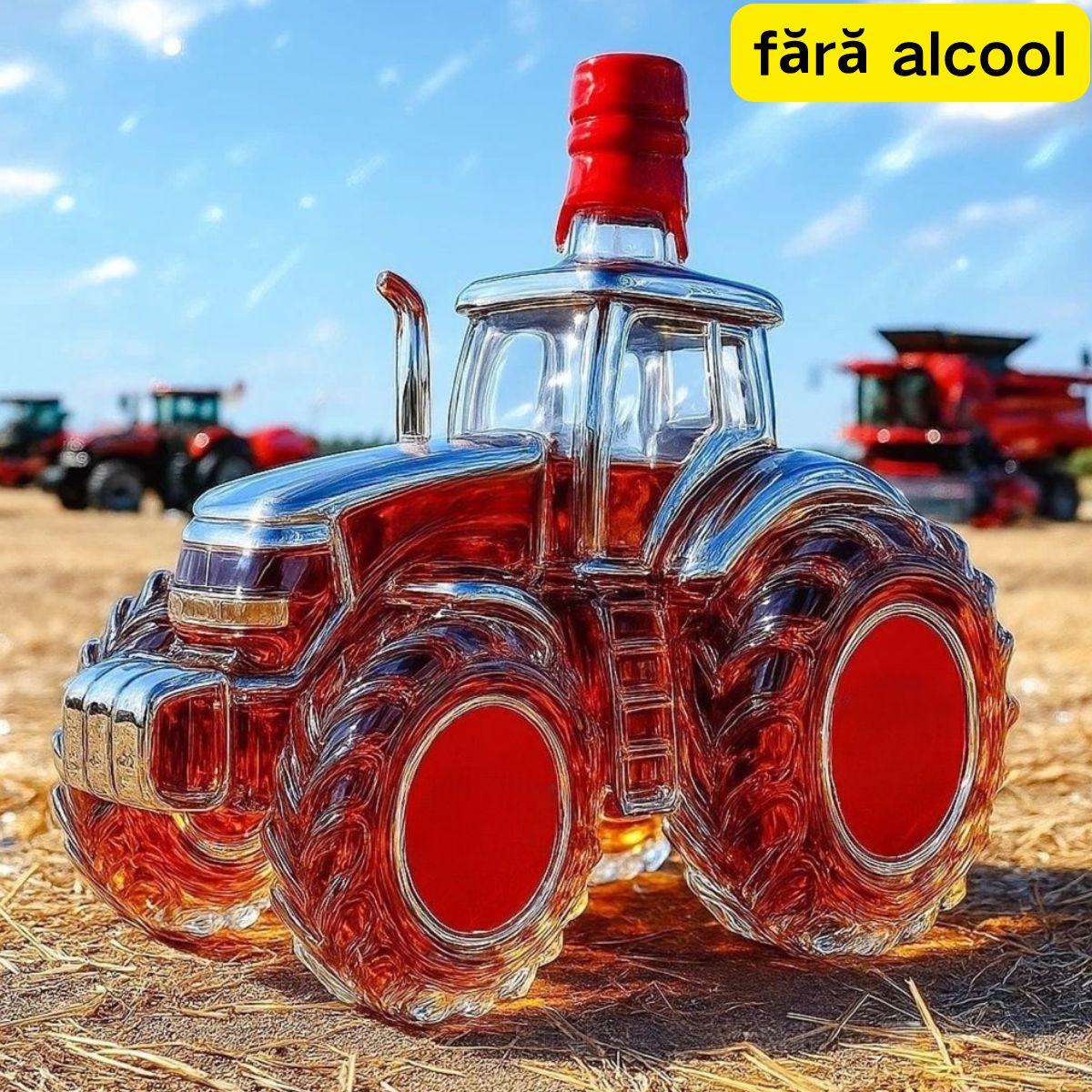 🎁🚜Retro fľaša farmárskeho traktora, kreatívna zapečatená ozdoba na fľašu whisky (nealkoholická)