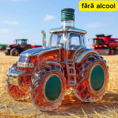 🔥🚜Sticlă de vin retro cu tractor agricol，🎁🎁Ornamente creative sigilate pentru sticle de whisky