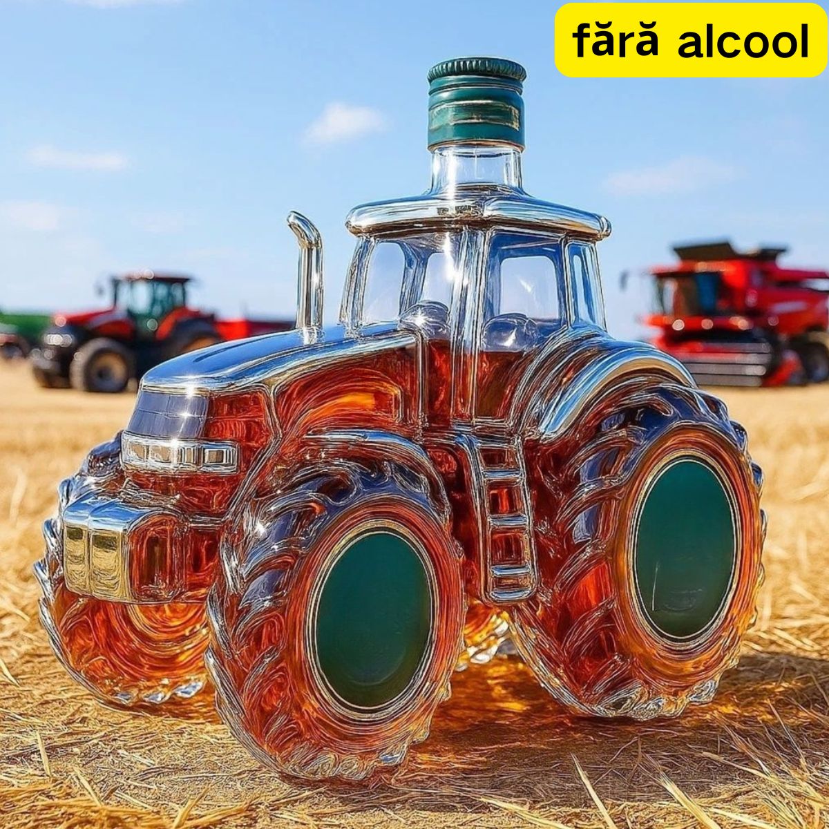 🎁🚜Retro fľaša farmárskeho traktora, kreatívna zapečatená ozdoba na fľašu whisky (nealkoholická)