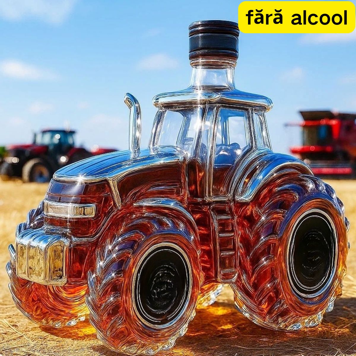 🎁🚜Retro fľaša farmárskeho traktora, kreatívna zapečatená ozdoba na fľašu whisky (nealkoholická)